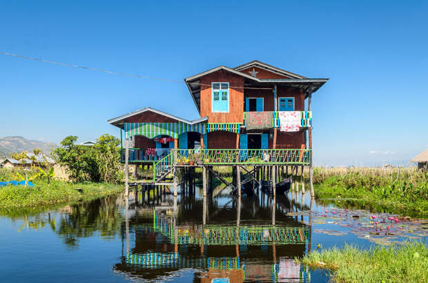 Домик на озере Инле мьянма, путешествие
