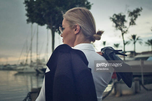 Businesswoman running away Businesswoman running away