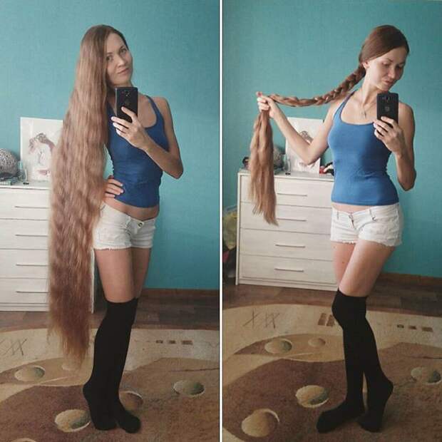 Русская Рапунцель отрастила роскошные волосы длиной больше метра волосы, девушка, красота
