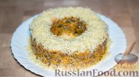 Фото к рецепту: Салат "Довольный муж" (с печенью, грибами и сыром)