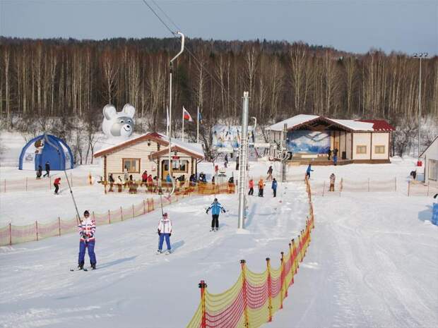 Малиновка зима, курорт, лыжи, отдых