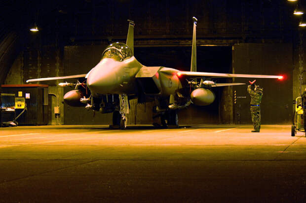 Истребитель F-15Е на базе Лейкенхит. Фото: Lee A. Osberry Jr. / Getty Images / Fotobank.ru
