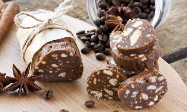 Изумительно вкусная шоколадная колбаска к чаю