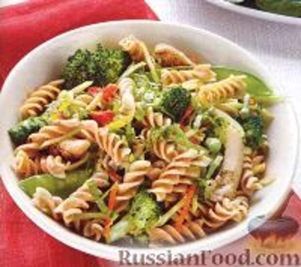 Фото к рецепту: Паста с курицей, овощами и сыром