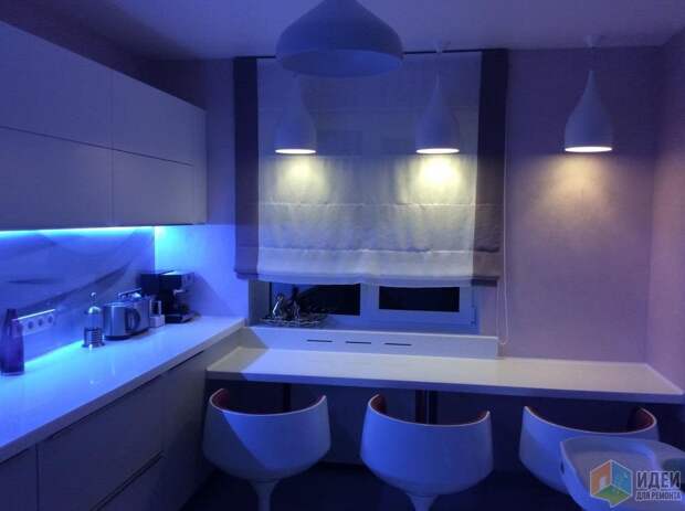 Кухня в стиле минимализм фото, светодиодная подсветка на кухне