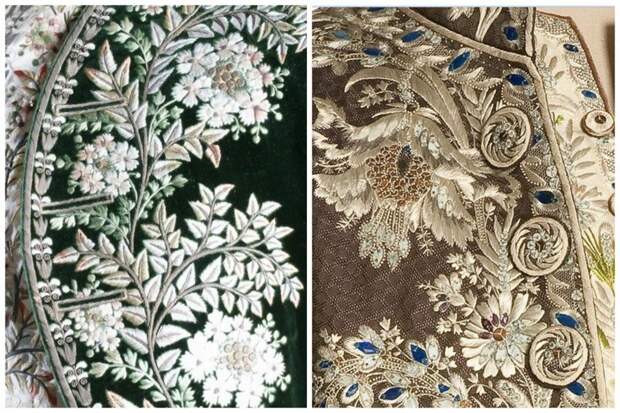 Вышивка на платье, Франция, 1785-1790 вышивка, искусство. шитье, красота, старинные