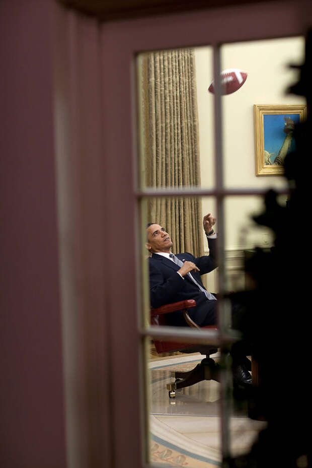 The President Tosses Around The Ball Before A Meeting In The Oval Office