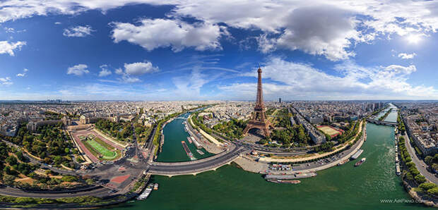 Панорама Парижа с воздуха