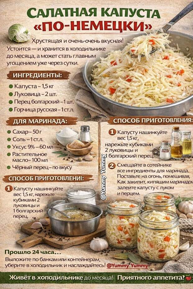 Кулинария>Салатная капуста «по-немецки"!