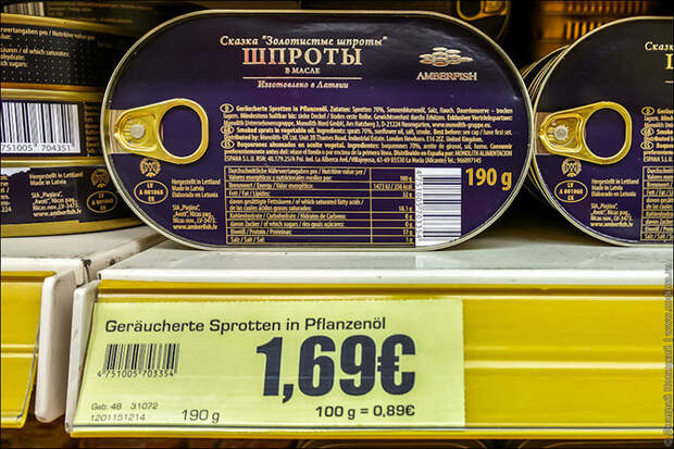 Цены на продукты в русском магазине в Германии