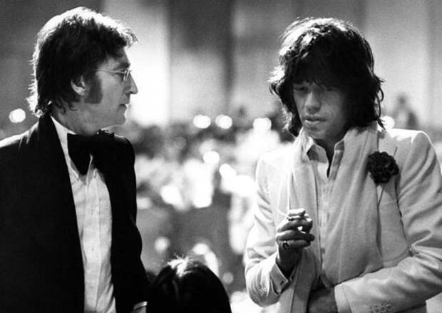 Джон Леннон и Мик Джаггер. знаменитости, редкие, фото