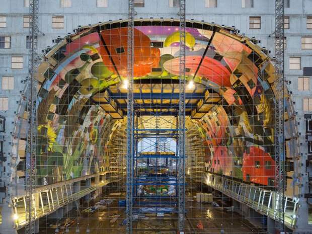 фреска на потолке крытого рынка Markthal Rotterdam в Роттердаме Нидерланды (11)