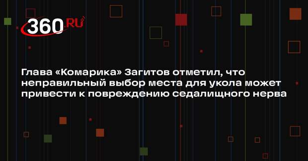 Глава «Комарика» Загитов отметил, что неправильный выбор места для укола может привести к повреждению седалищного нерва