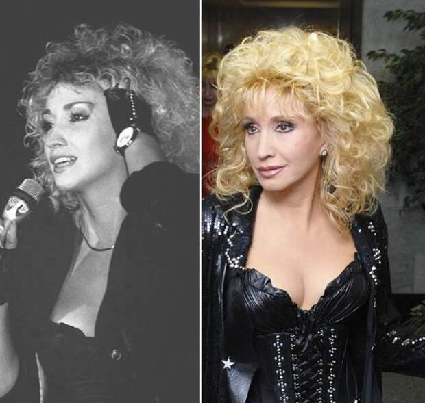 Ирина Аллегрова в 1990 году и 2009 году