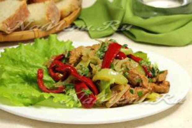 горячий салат с мясом