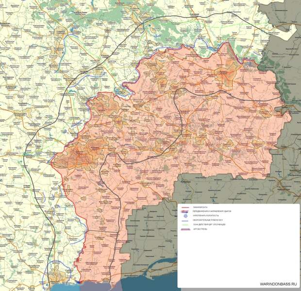Карта боевых действий в Новороссии