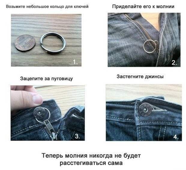 Если молния на джинсах расстегивается сама