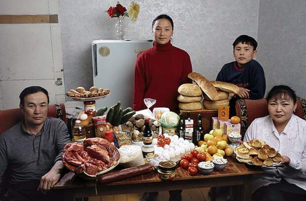Недельный рацион семьи в разных странах мира рацион, еда, продукты