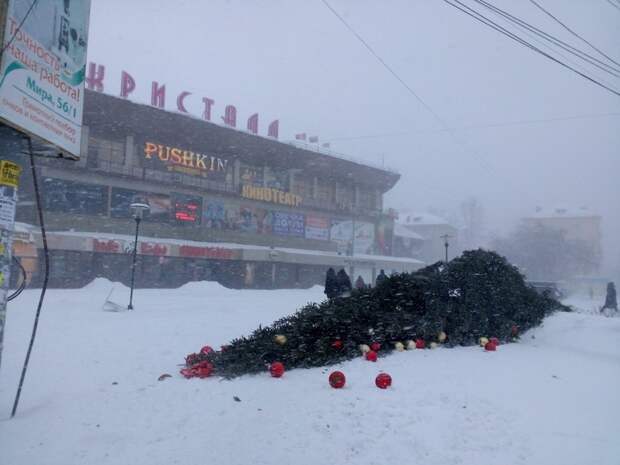И вот она, нарядная, на праздник к нам пришла городская, прикол, центральная, ёлка