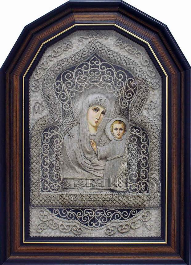 Православные иконы из льна от Владимира Денщикова