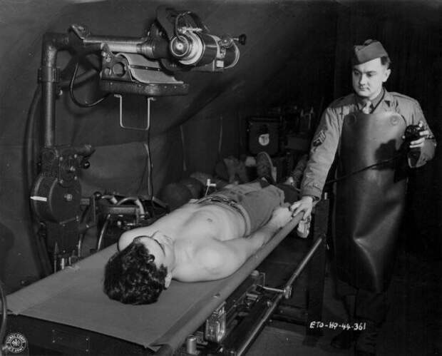 Рентгеновский техник на медицинской службе США во время Второй мировой войны, 1941-1945 первые, ренген, фото