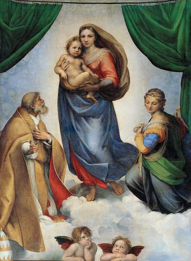 Рафаэль Сикстинская мадонна. 1512—1513 Sacra Conversazione, Madonna Sistina Рафаэль Сикстинская мадонна. 1512—1513 Sacra Conversazione, Madonna Sistina