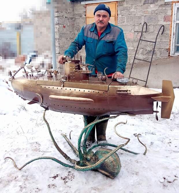 Мангал в виде подводной лодки, От умельца из Челябинска. Мангал в виде подводной лодки, От умельца из Челябинска.