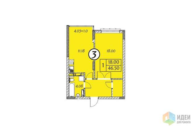 Планировка квартиры 46 кв м