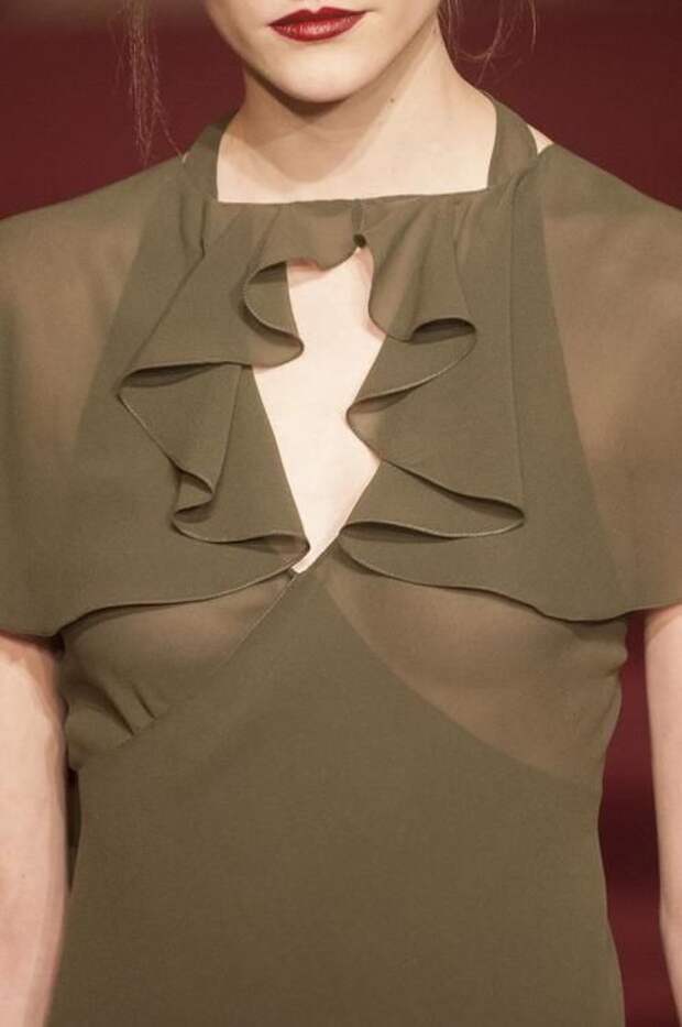 Идеи оригинального оформления верха блузок и платьев 2