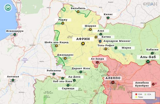 Карта военных действий — Алеппо