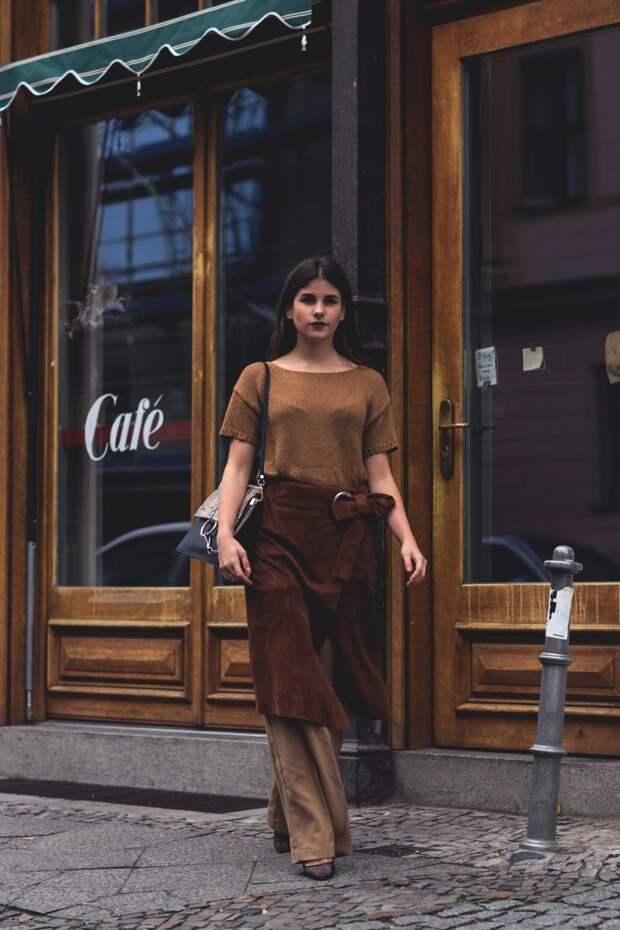The-Fashion-Fraction-Michele-Kruesi-Skirt-Over-Pants-Total-Brown-Outfit-Inspiration-Chloe-Faye-Bag-Louboutin-Mesh-Pumps-10