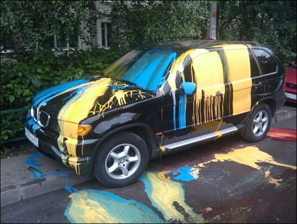 Народный штраф за неправильную парковку автомобили, парковка авто, юмор