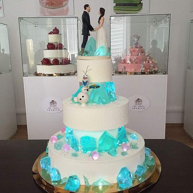 Вот такой необычный свадебный торт со светящейся карамелью!  еда, торт
