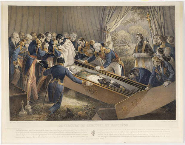 Открытие гроба Наполеона на острове Святой Елены в октябре 1840 года, автор - Николя-Юсташ Маурин.
