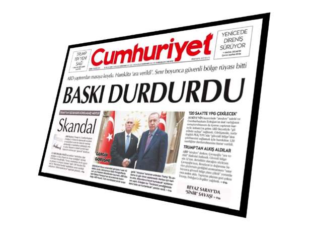 первая полоса газеты Cumhuriyet