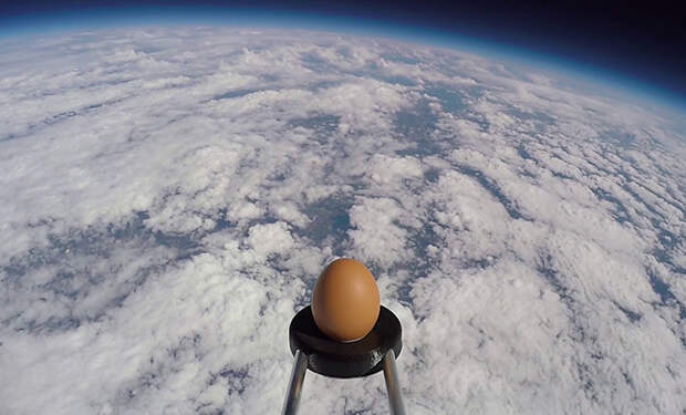 Что будет, если сбросить яйцо из космоса: видео