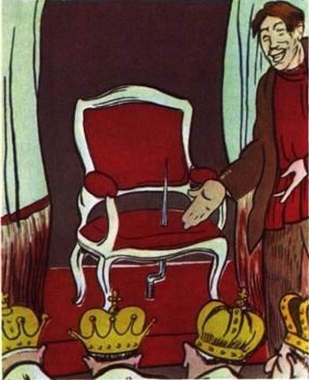 Не угодно ли присесть на престол. Карикатура из журнала Бич 1917