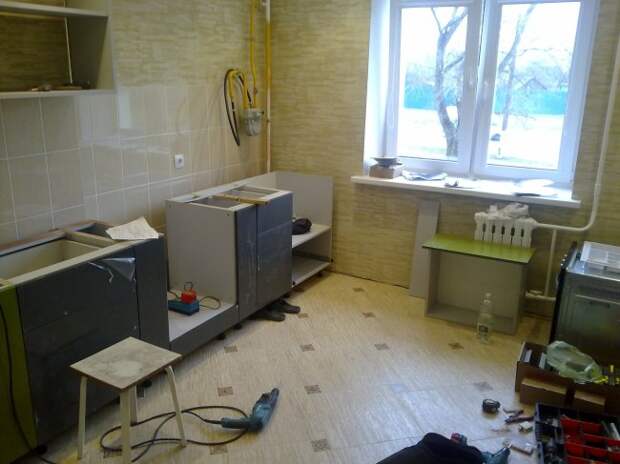 Все этапы ремонта угловой кухни 11 кв.м (46 фото)