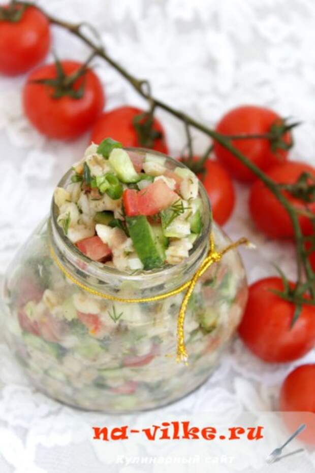 Салат с перловой крупой и овощами