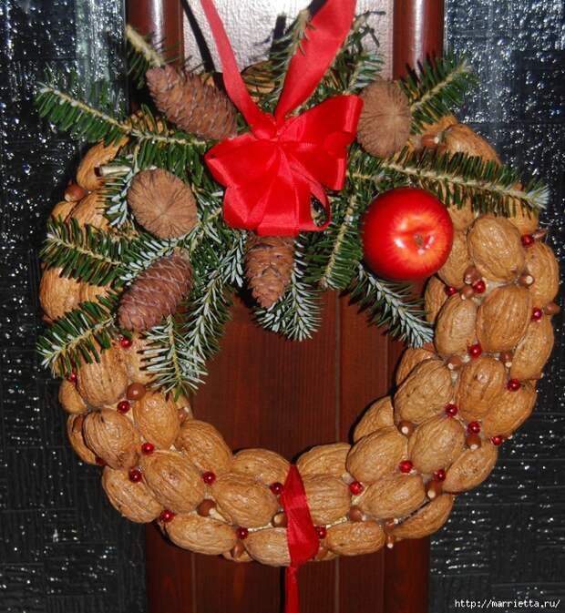 рождественский венок из грецких орехов (38) (644x700, 478Kb)