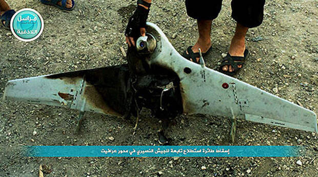 Сирийские джихадисты заявили о том, что они сбили некий беспилотник. В аппарате опознается Элерон-3СВ