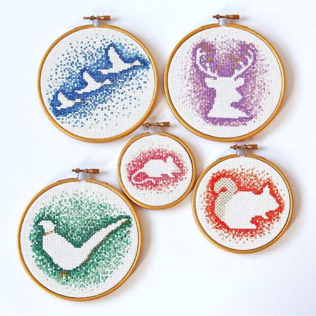 Negative space embroidery: интересный прием в вышивке