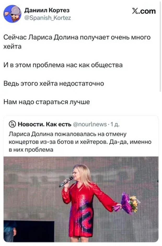 Мем про Ларису Долину