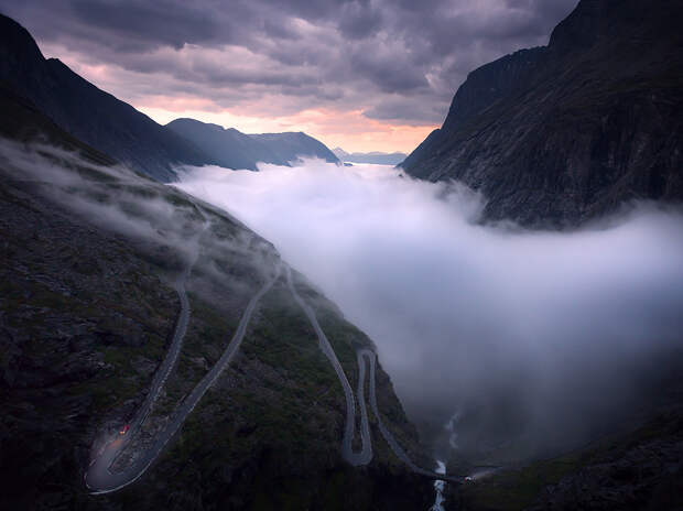 The mountain road, Trollstigen, in western Norway
