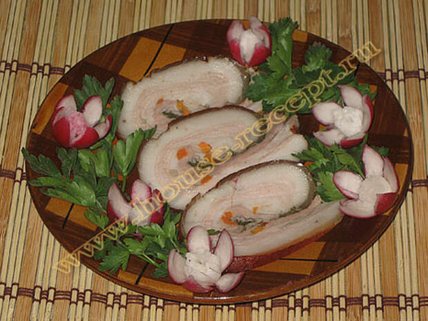 Сало отварное