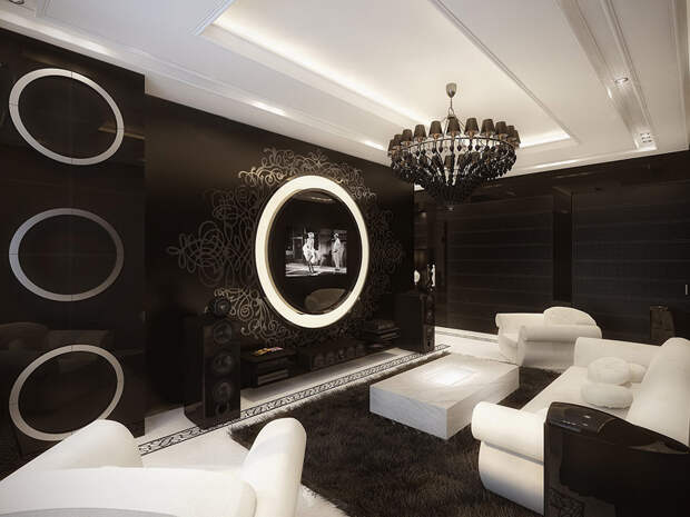 Living Room Design - Black and White living room design ideas