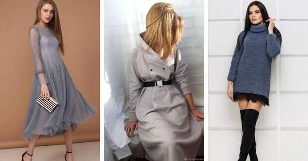 Совсем не скучные серые платья: изысканные идеи для леди