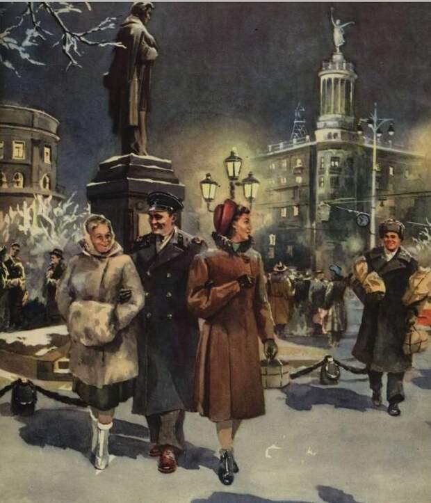Художник Юрий Петрович Ребров, обложка к журналу &quot;Смена&quot;, 1953 год.