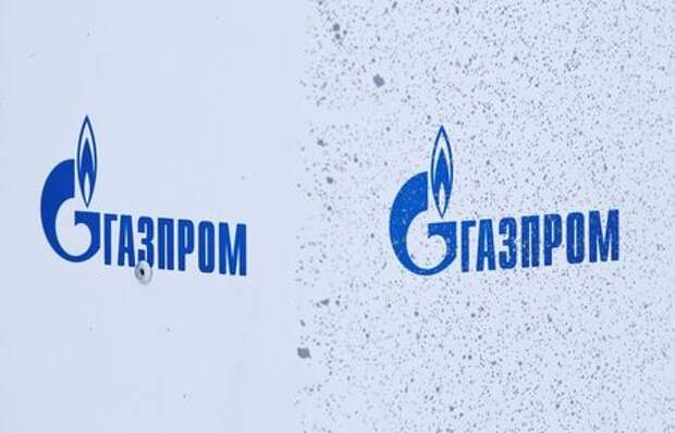 Gazprom logos are on display at Bovanenkovo gas field on the Arctic Yamal peninsula, Russia May 21, 2019. Picture taken May 21, 2019. REUTERS/Maxim Shemetov