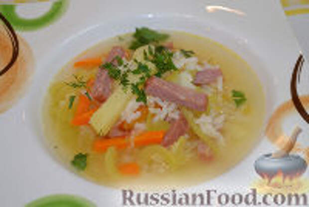 Фото к рецепту: Рисовый суп с помидорами